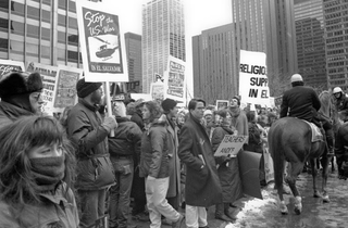 A protest against U.S. involvement in the Salvadoran Civil War in Chicago in March 1989 (Linda Hess Miller/Creative Commons Attribution 3.0)